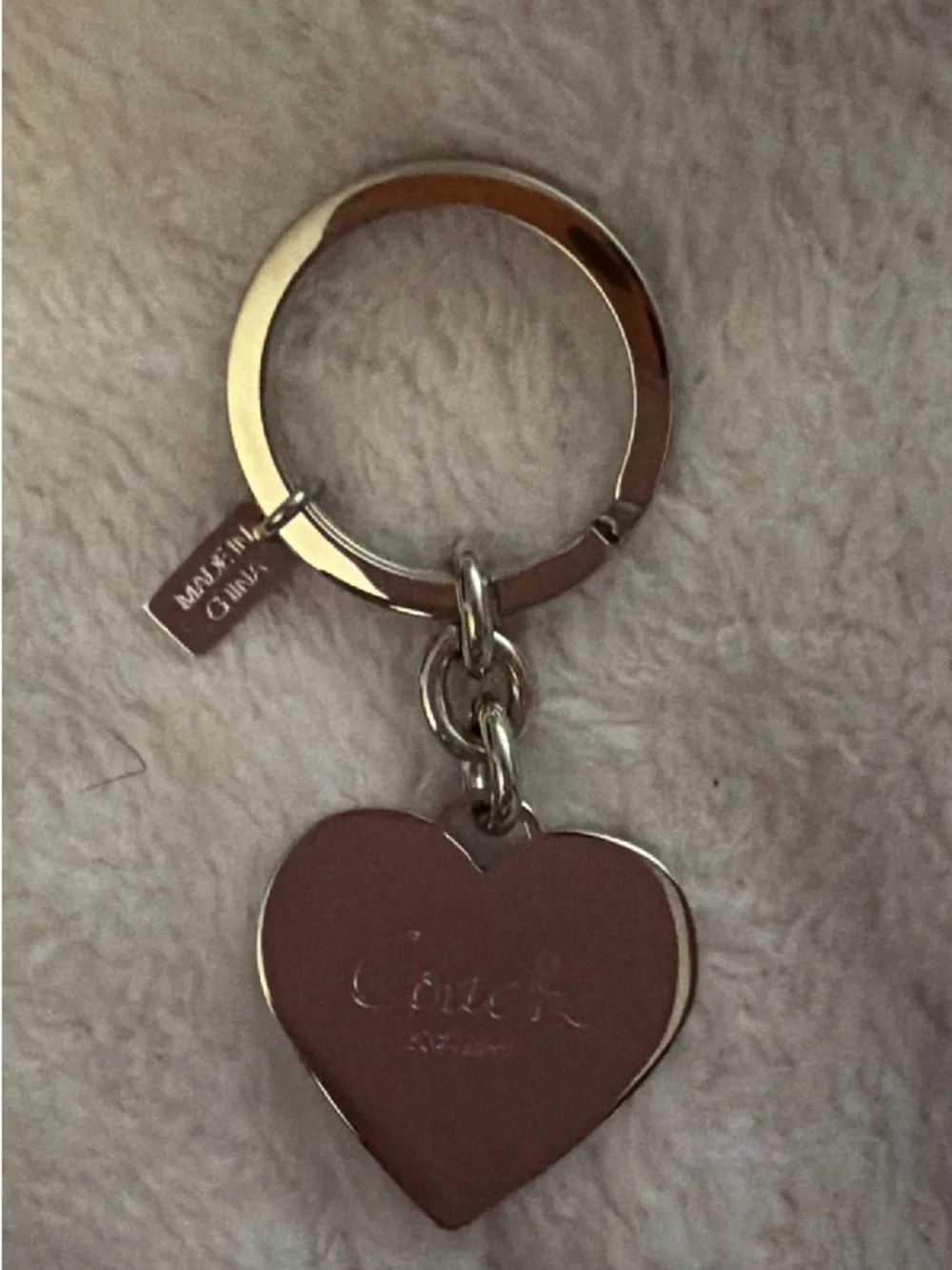Coach Poppy Heart Bag Charm Keychain 💖
